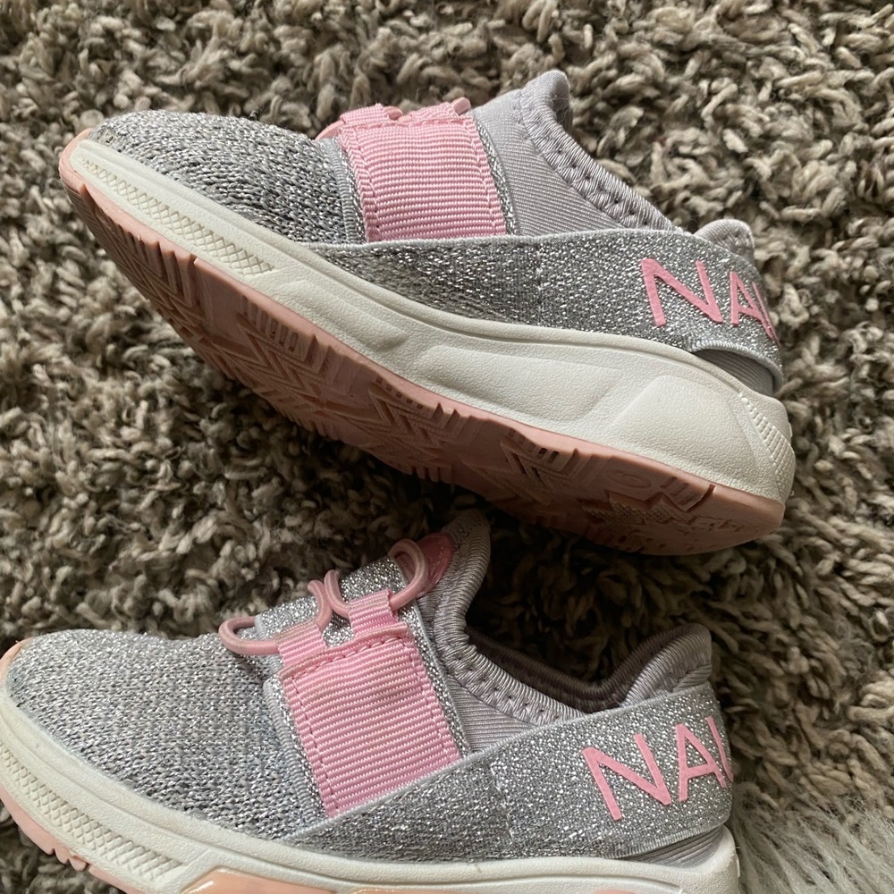 Nautica girls Glitter Sneakers - Pink and Gray